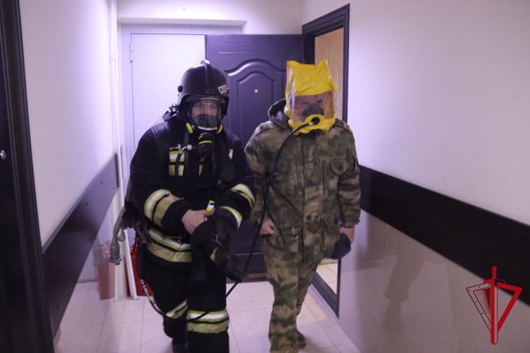 В региональном управлении Росгвардии прошли совместные пожарно-тактические учения